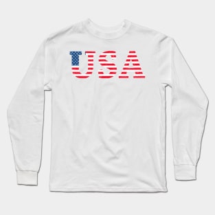 Vintage USA flag text Long Sleeve T-Shirt